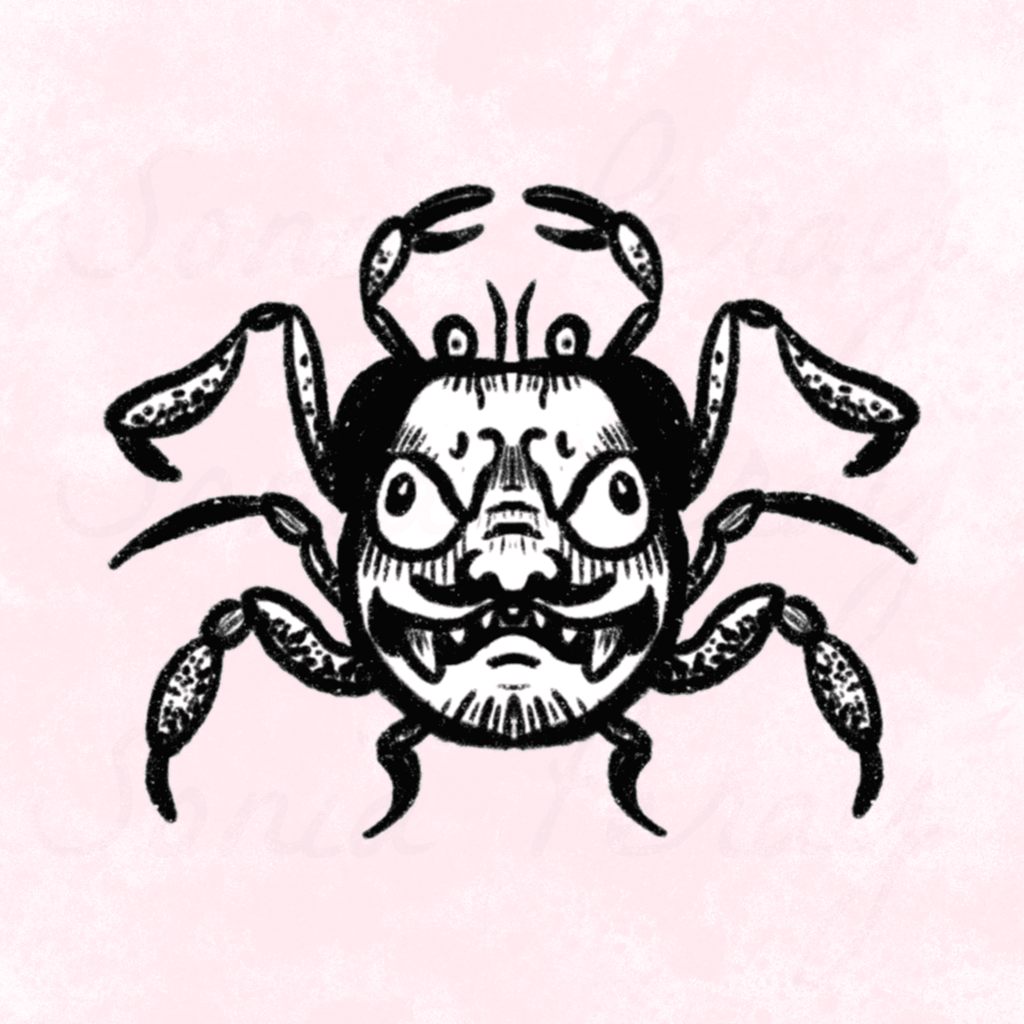 flash tattoo crabe samouraï
